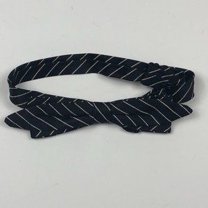Macy’s Vintage Black and White Adjustable Striped Bow Tie Quiet Luxury Y2K